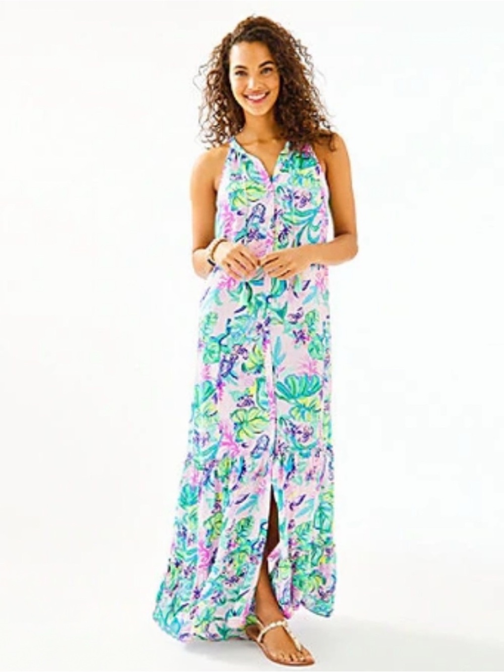 Lilly Pulitzer Luliana Maxi Dress In Amethyst Tint Mermaid In The Shade
